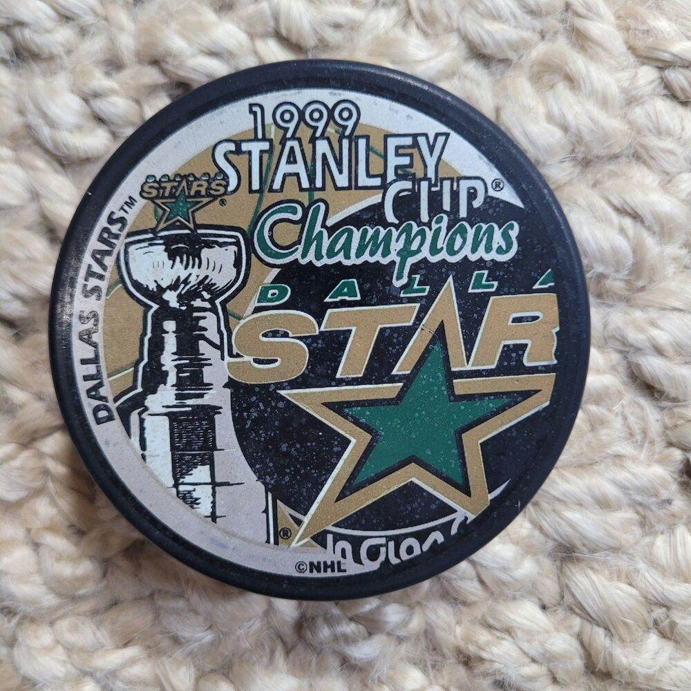 1999 NHL Stanley Cup Champions Dallas Stars Puck Made In Slovakia Official